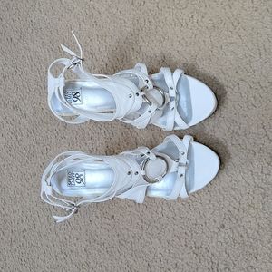 White Strappy Heels Size 9